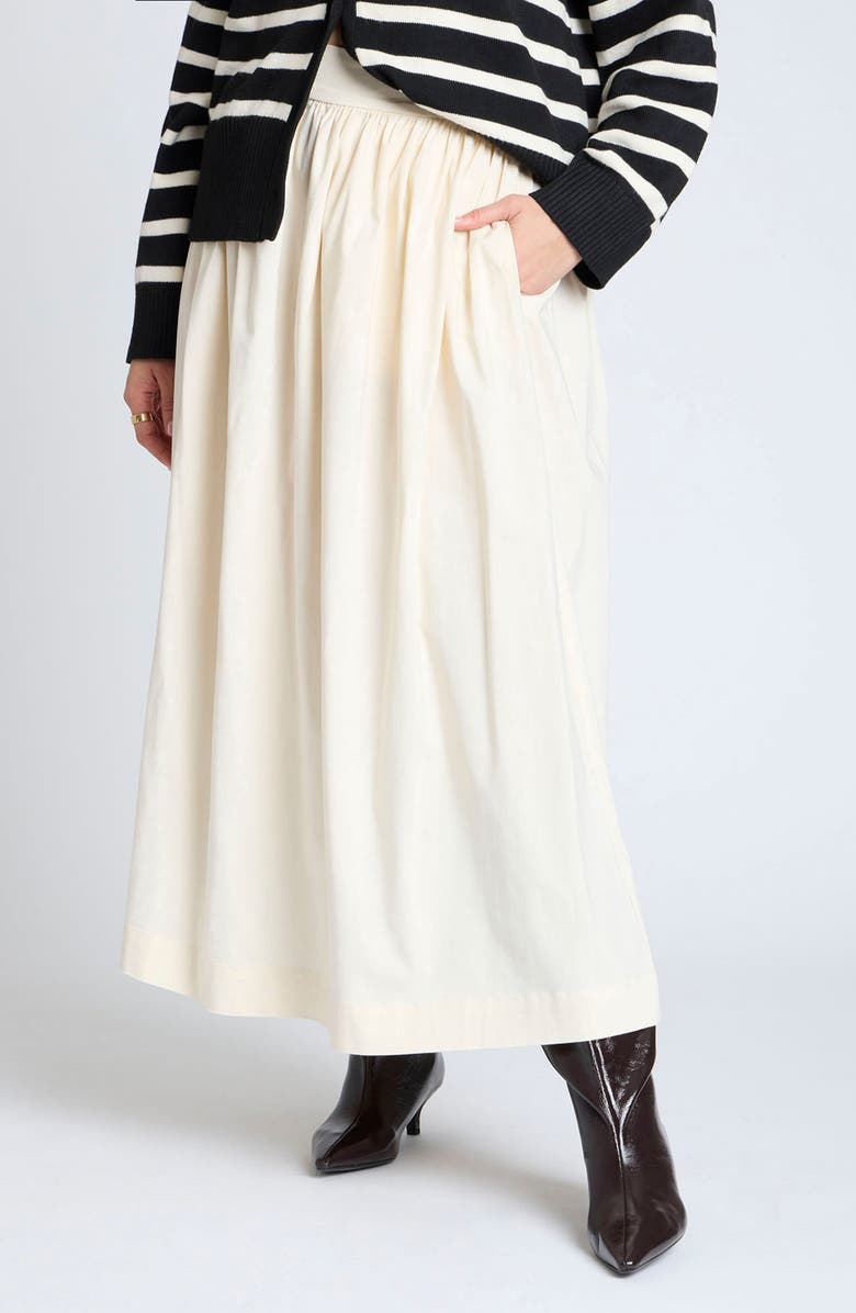 ELOQUII Pleated Full Maxi Skirt, Main, color, 