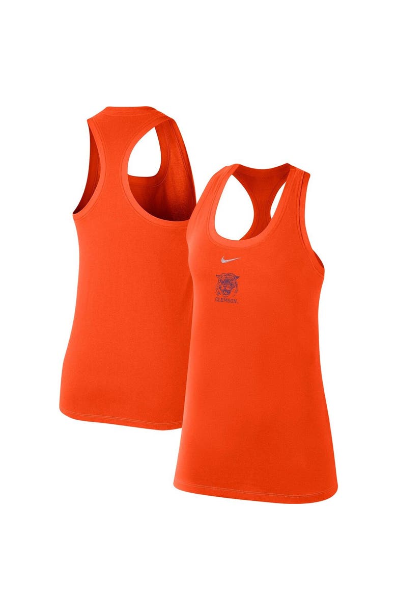 Nike Women's Nike Orange Clemson Tigers Varsity Stack Vault Racerback Scoop Neck Tank Top, Alternate, color,