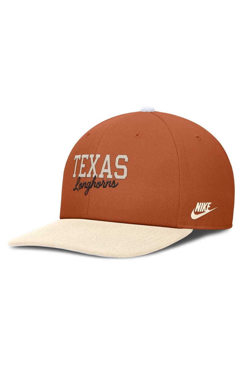 Nike Men's Nike Texas Orange/Cream Texas Longhorns Pro Legacy Script Snapback Hat, Alternate, color, Burnt Orange