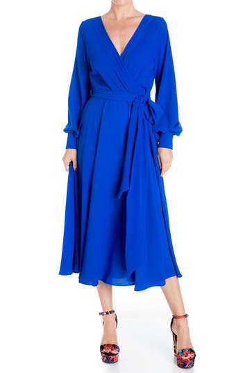 Meghan La Lilypad Midi Dress In Navy