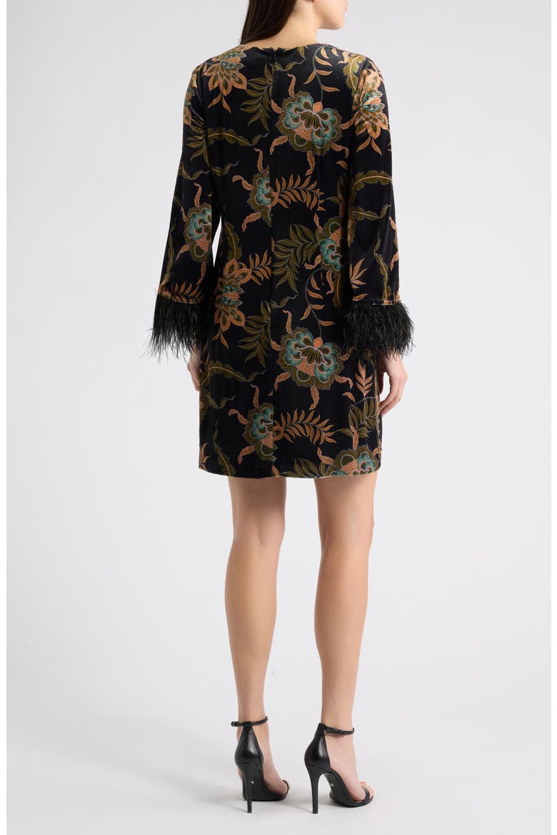 Paisley Velvet Minidress, Alternate, color, BLACK MULTI