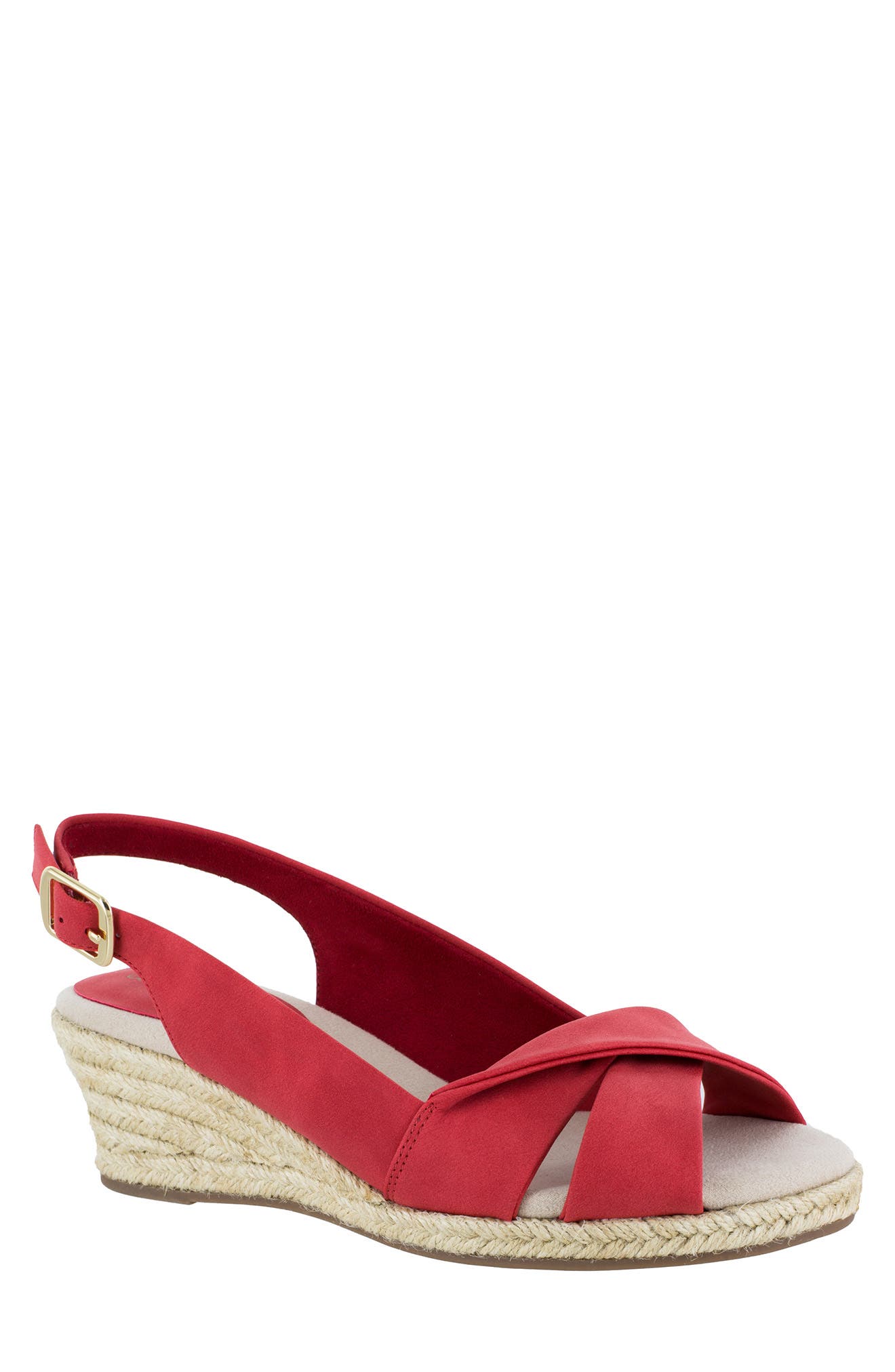 EASY STREET Maureen Wedge Sandal, Main, color, Red