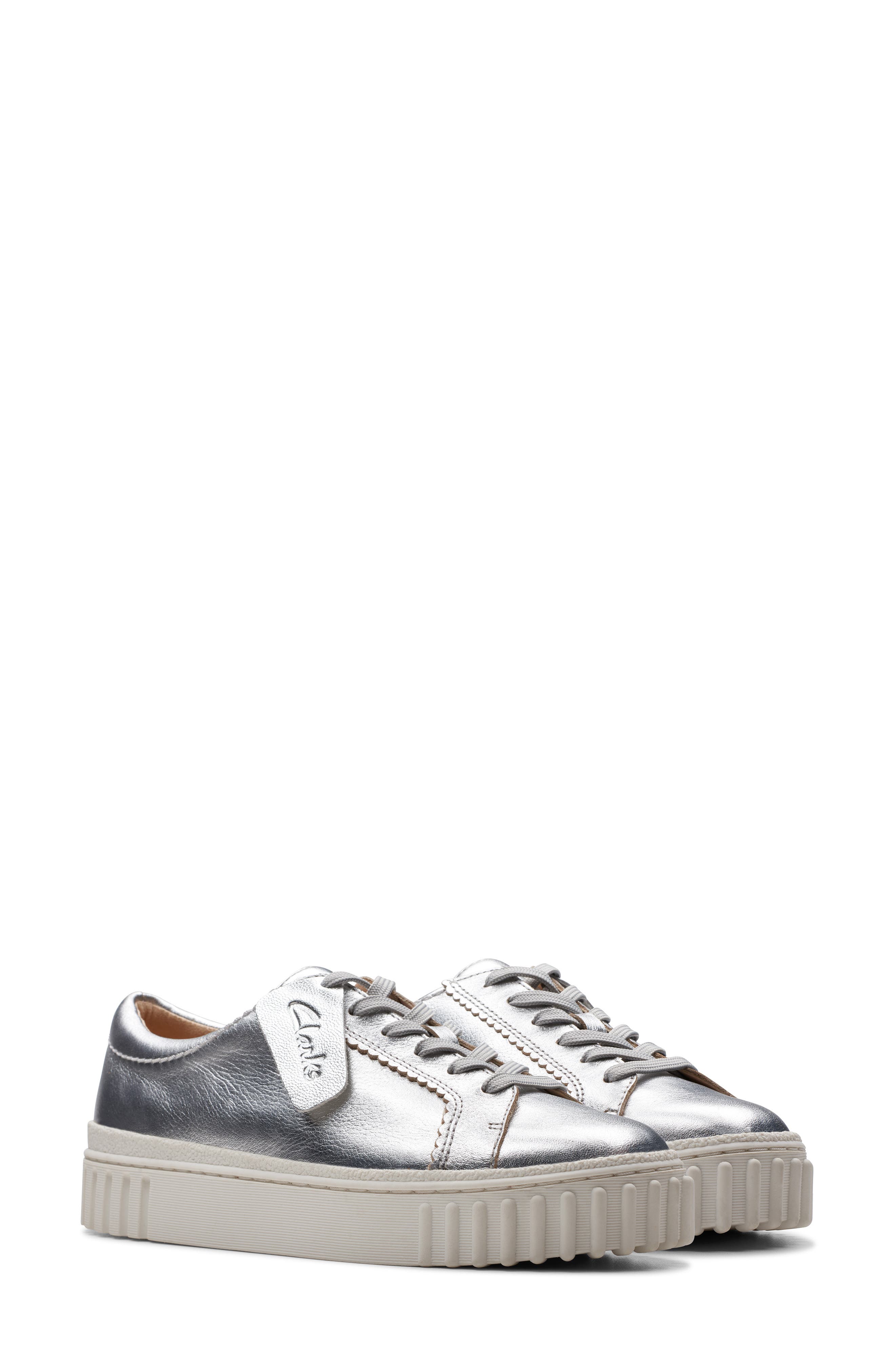 Clarks<sup>®</sup> Mayhill Walk Sneaker, Alternate, color, Silver Metallic
