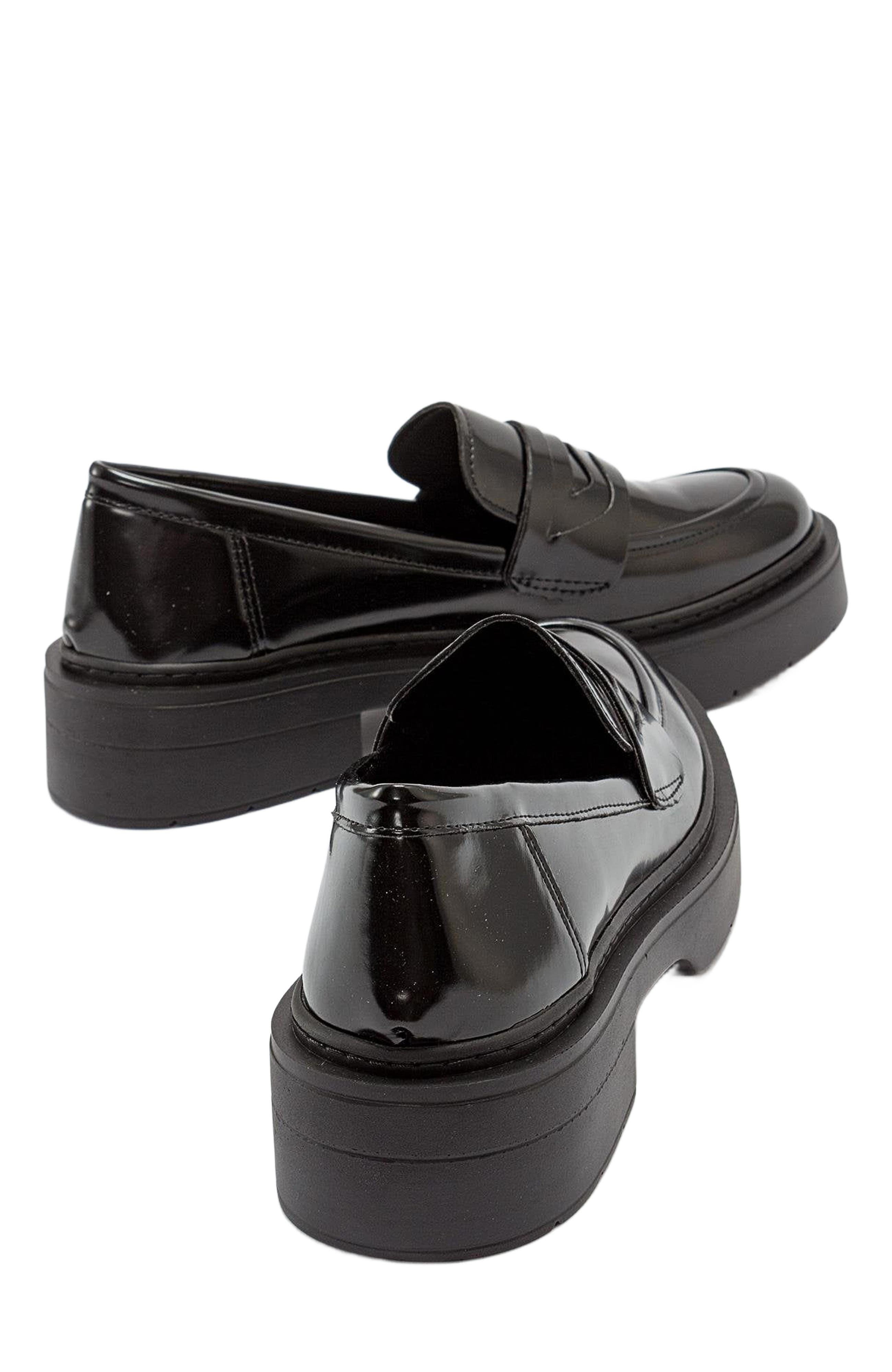 Prologue Shoes Josie Platform Loafer, Alternate, color, Black Patent Faux Leather