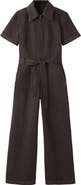 MANGO Belted Denim Jumpsuit