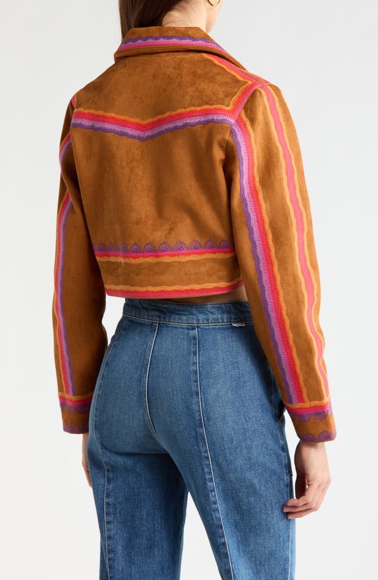 MOTHER The Shrugger Faux Suede Crop Jacket, Alternate, color, 