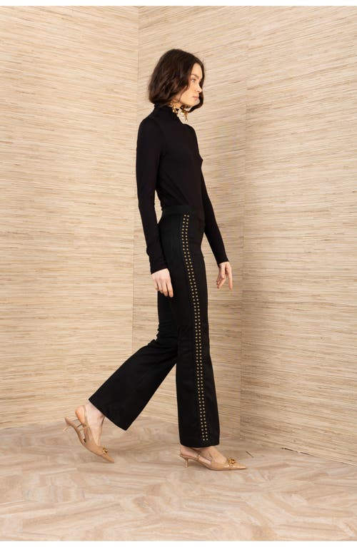 Hale Bob Alexia Suede Studs Pant In Black