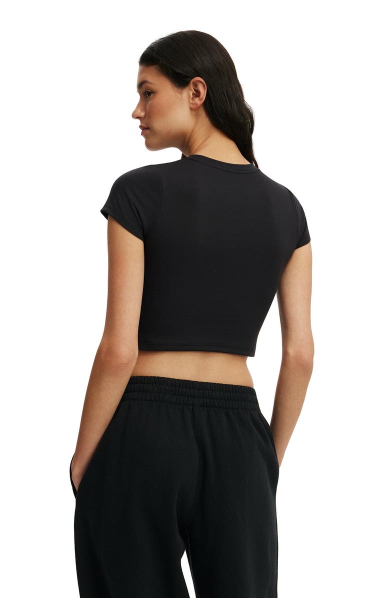 COTTON ON BODY Women's Active Ultra Soft Cropped Fitted Tshirt, Alternate, color, Black