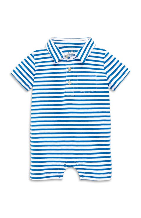 Baby Polo Shortie In Mini Stripe