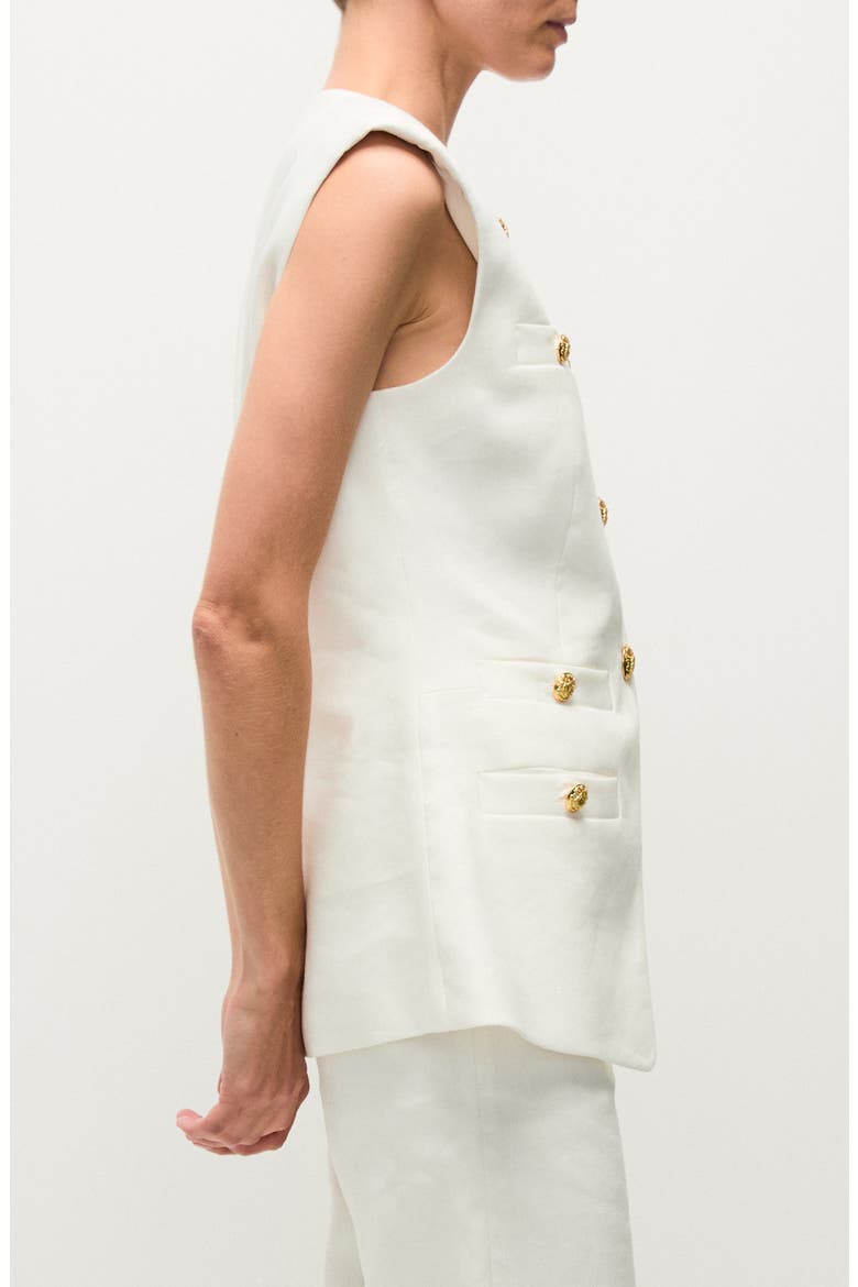 Tamara Linen Blend Vest, Alternate, color, OFF WHITE