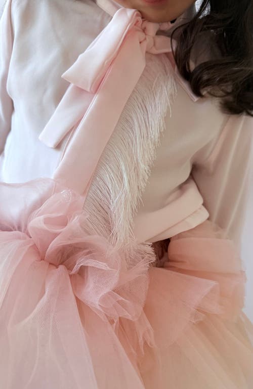 Petite Maison Kids Crepe Fringe Blouse In Pink