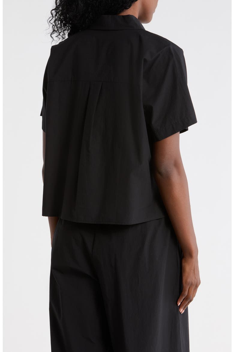Classic Collared Organic Cotton Shirt, Alternate, color, BLACK