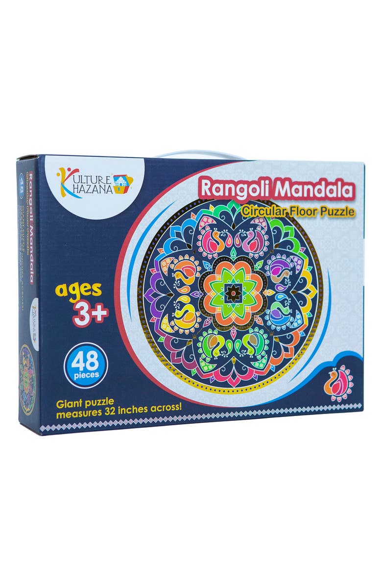 KULTURE KHAZANA Rangoli Mandala Circular 48-Piece Floor Puzzle, Alternate, color,