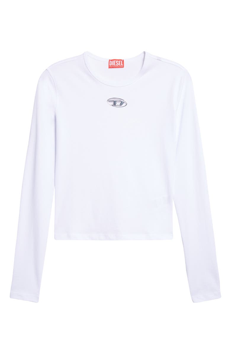 DIESEL<sup>®</sup> Metallic Oval D Cutout T-Shirt, Alternate, color, White