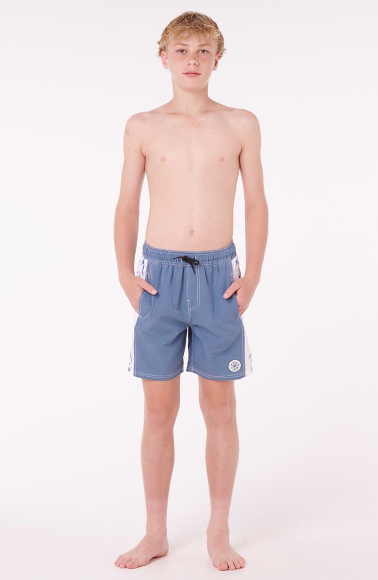 Rip Curl Kids' Sideways Volly Swim Trunks, Alternate, color, Bluefin