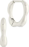 Sterling Forever Aileen Molten Micro Hoop Earrings