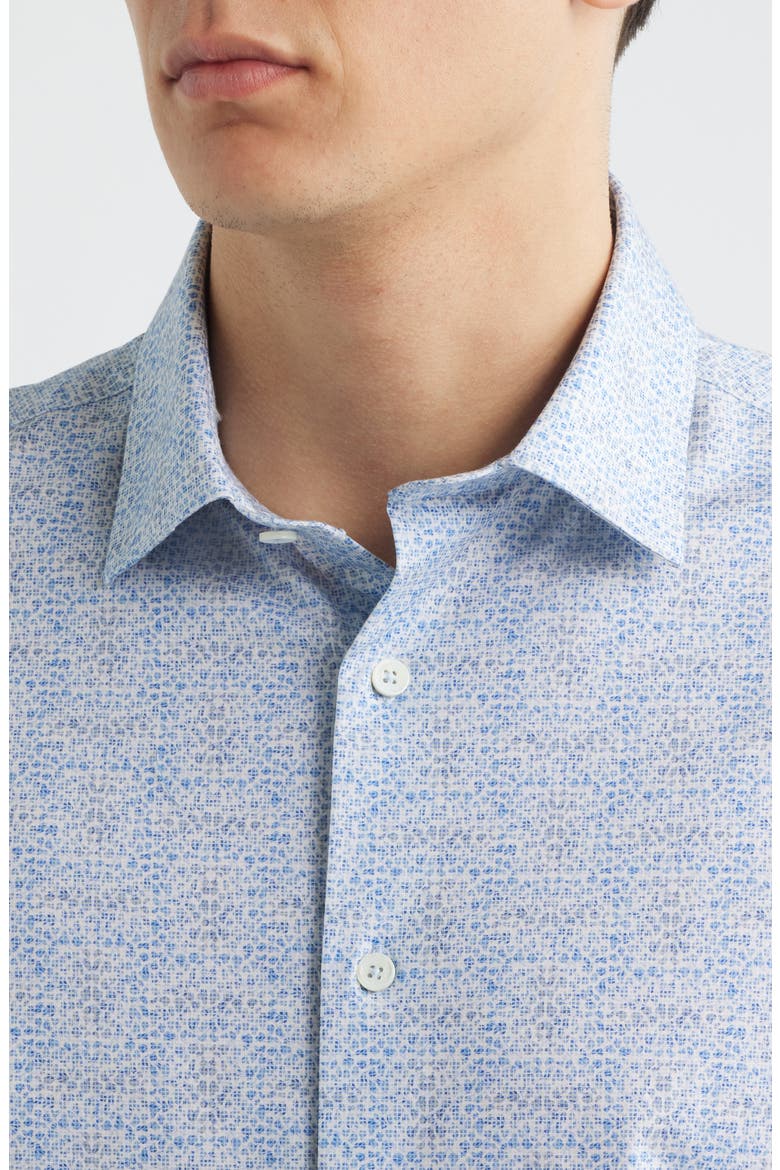 Miles OoohCotton® Geo Print Short Sleeve Button-Up Shirt, Alternate, color, AIR BLUE