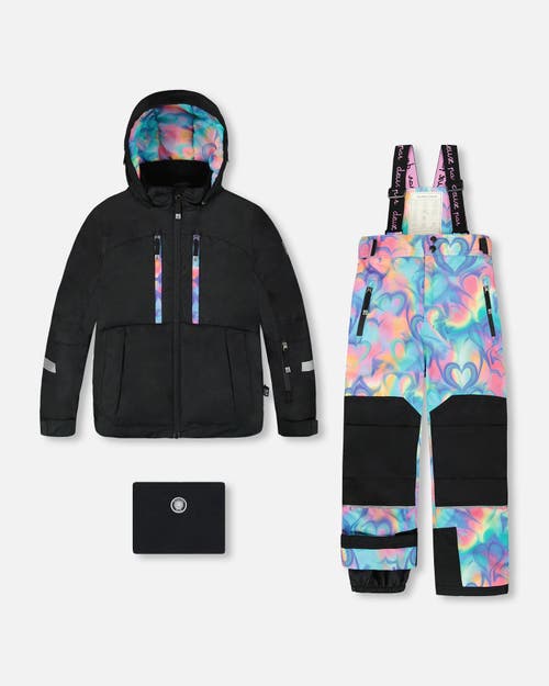Deux Par Deux Girl Two-piece Teknik Snowsuit In Multi