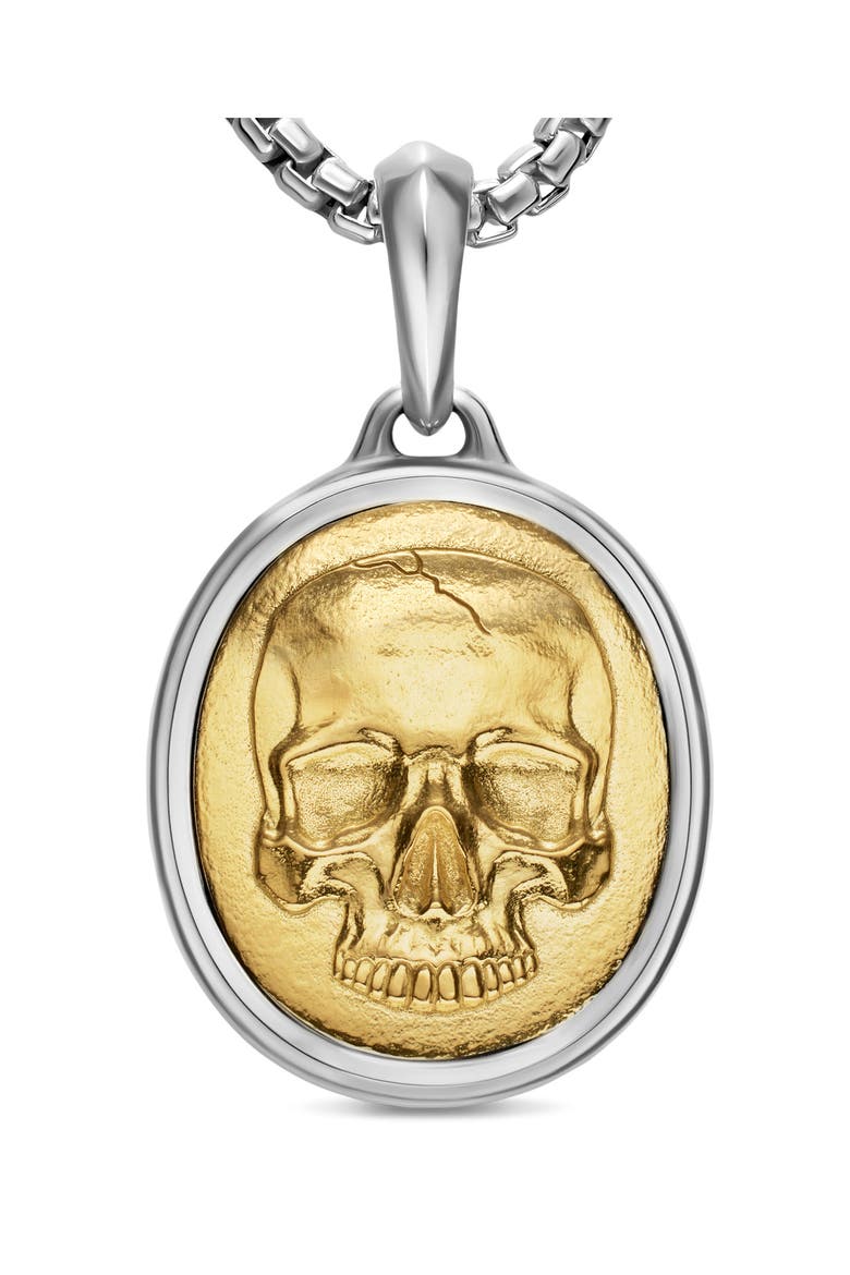 Men's Memento Mori Skull Amulet, Alternate, color, SILVER