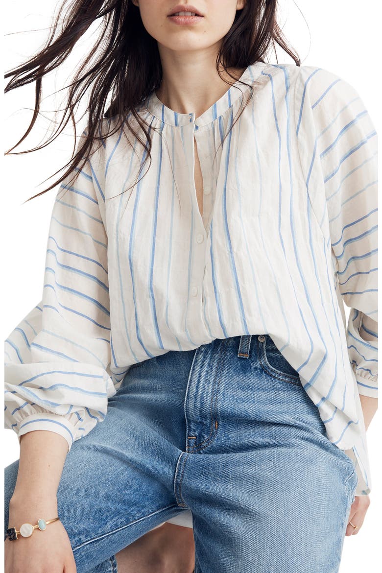 Stripe Peasant Top, Main, color, PALE PARCHMENT JESSIE STRIPES