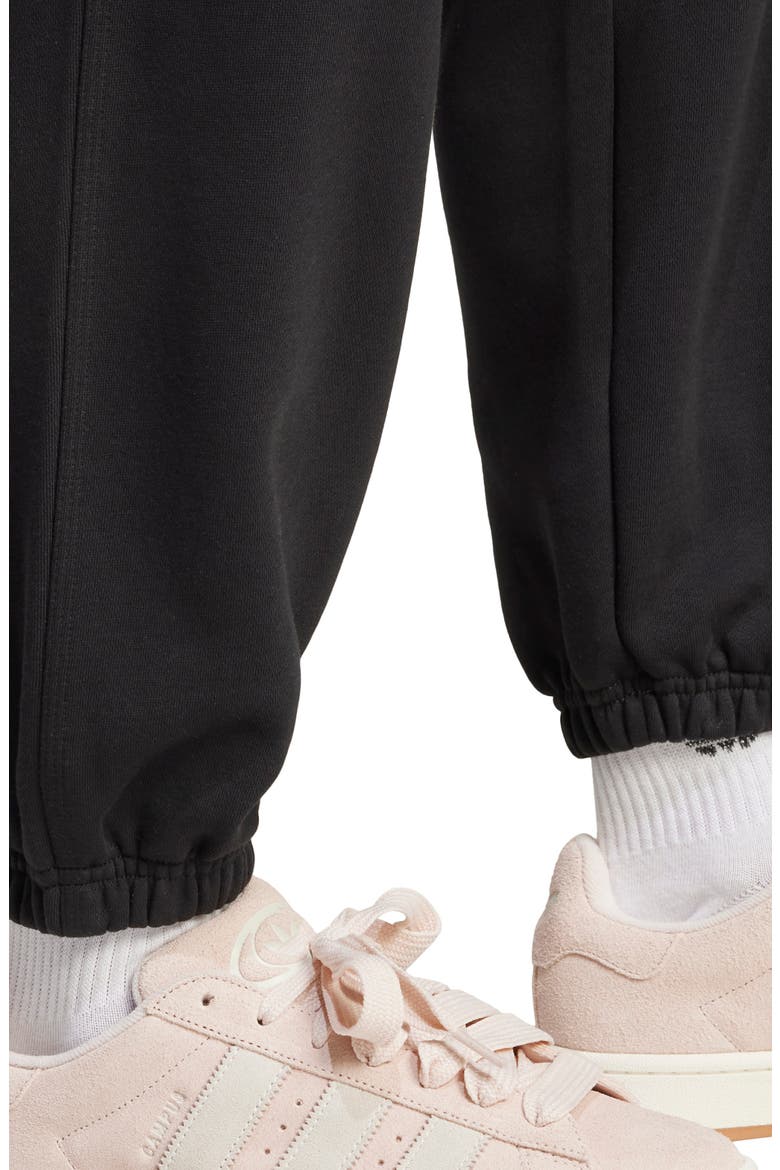 Essentials Trefoil Lifestyle Fleece Sweatpants, Alternate, color, BLACK