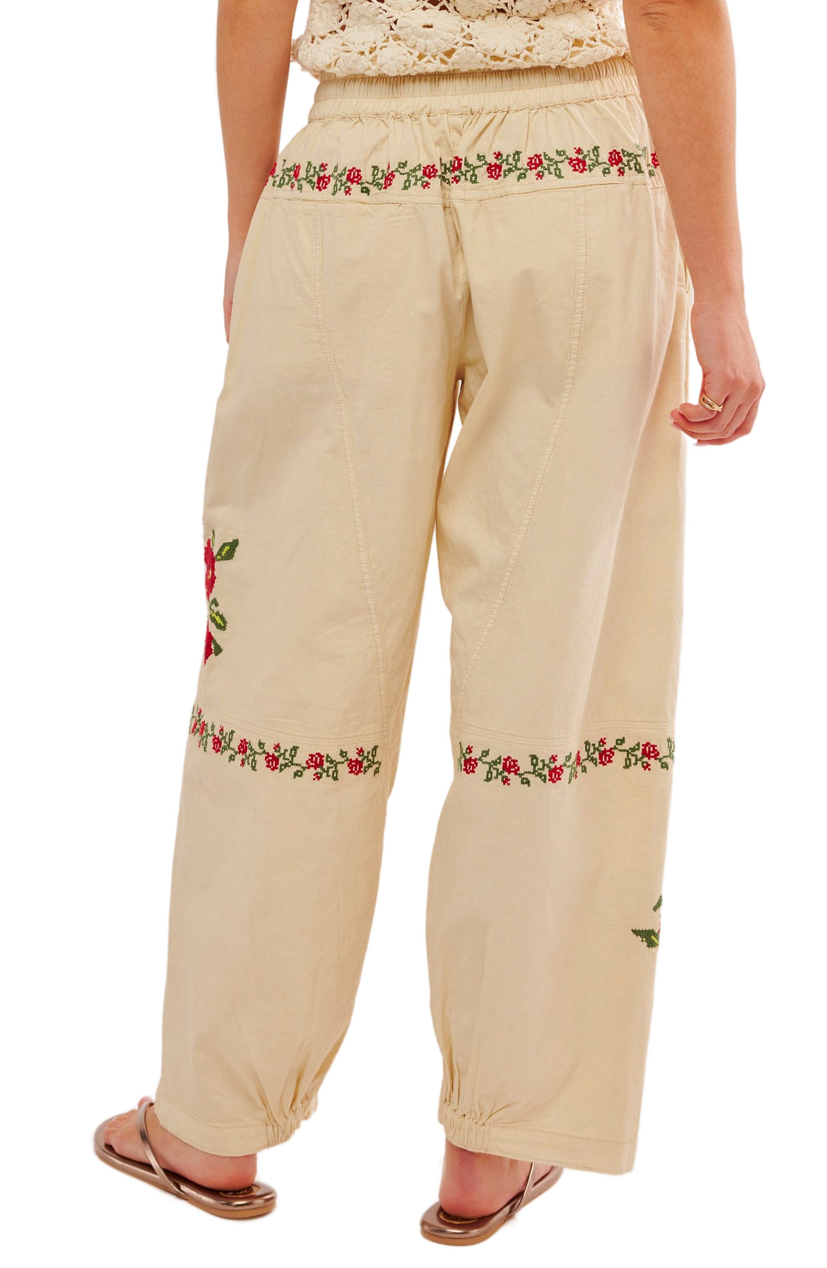 Rosalia Floral Embroidered Pants - image 2