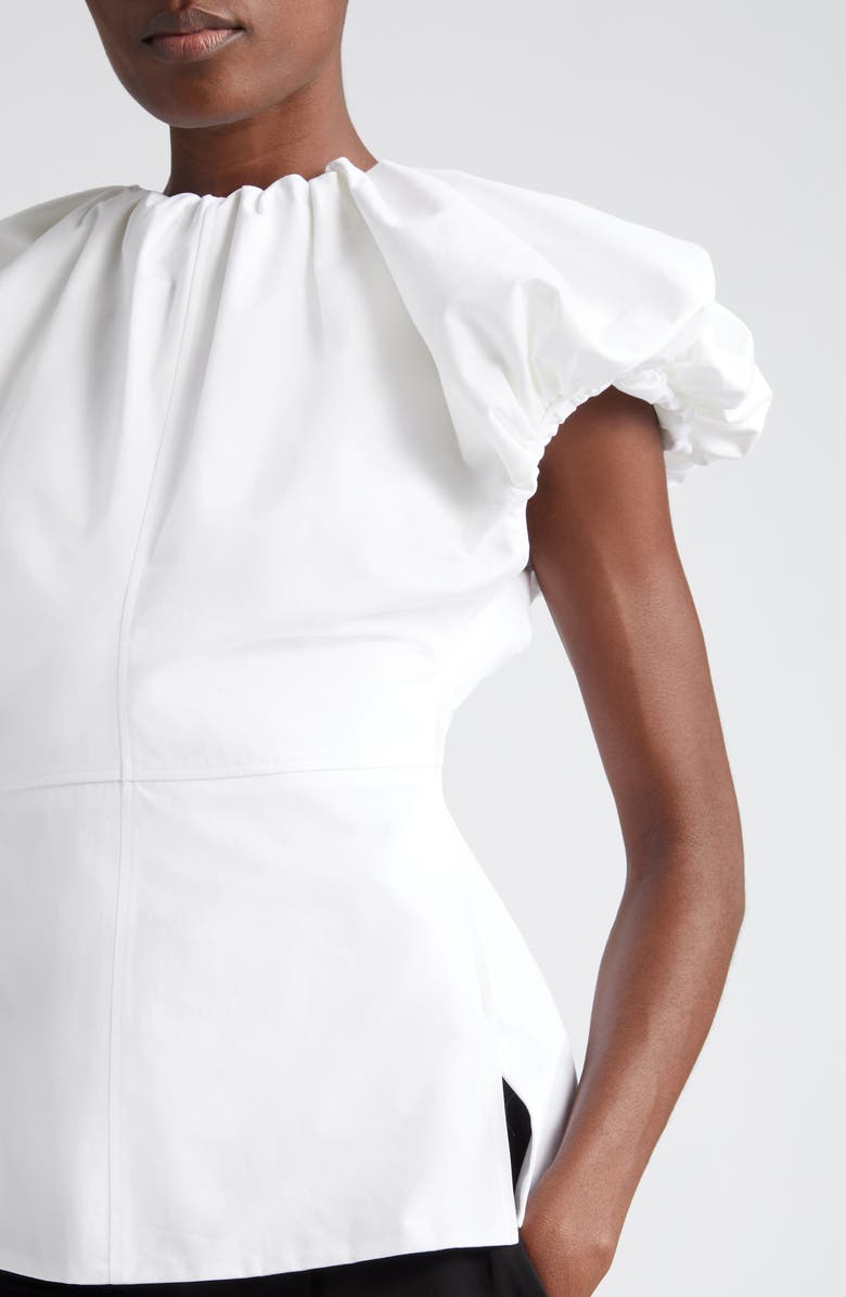 Jil Sander Ruffle Cap Sleeve Top, Alternate, color,