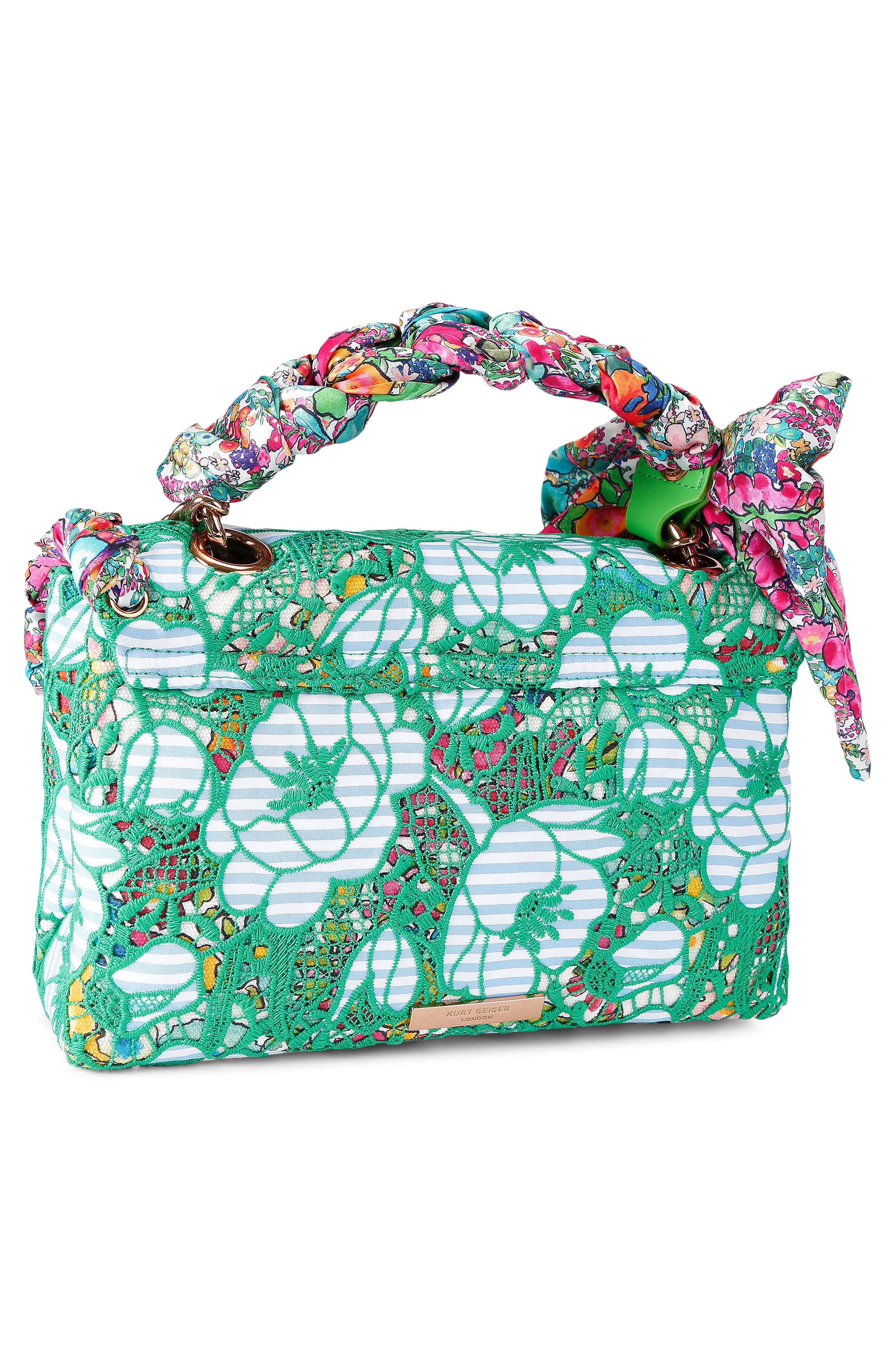 Kurt Geiger London Kensington Floral Convertible Shoulder Bag, Alternate, color, Green Comb