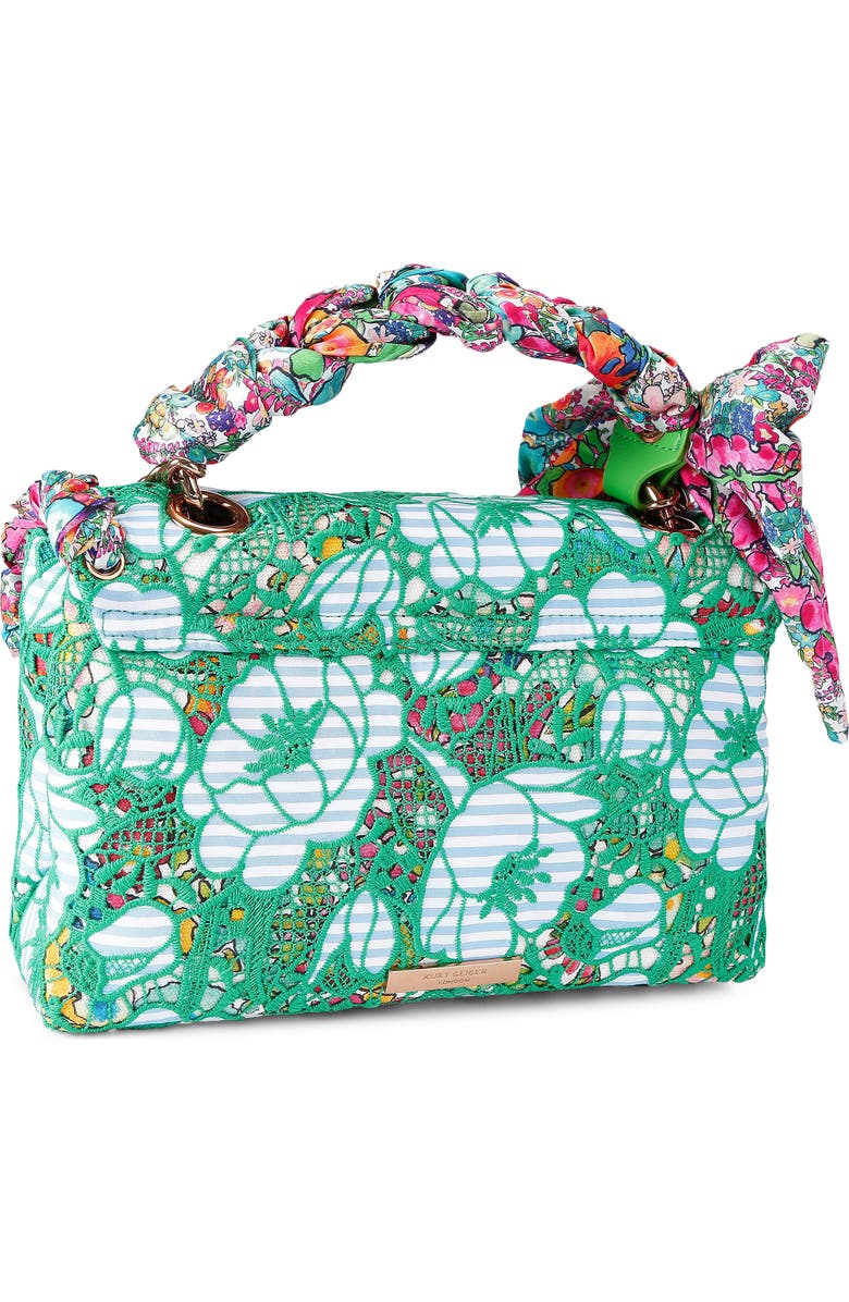Kurt Geiger London Kensington Floral Convertible Shoulder Bag, Alternate, color, Green Comb