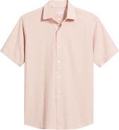Peter Millar Coast Stripe Short Sleeve Cotton & Lyocell Seersucker Button-Up Shirt