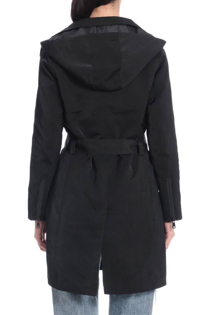 Avec Les Filles Belted Moto Rain Jacket, Alternate, color, 