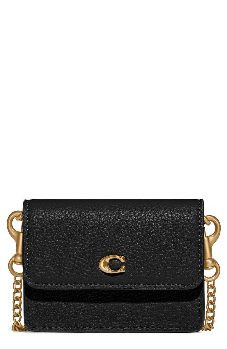 COACH Refined Calfskin Half Flap Crossbody Card Case, Main, color, 