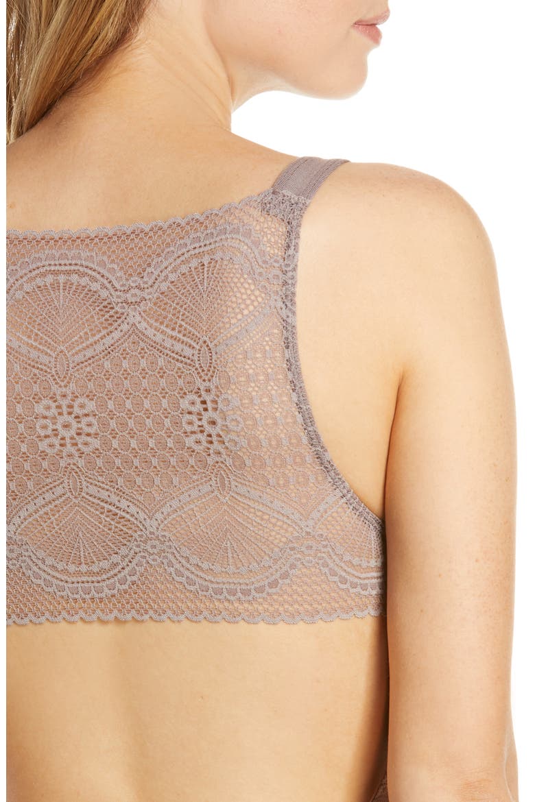 Lace Cutout Thong Bodysuit, Alternate, color, MINK