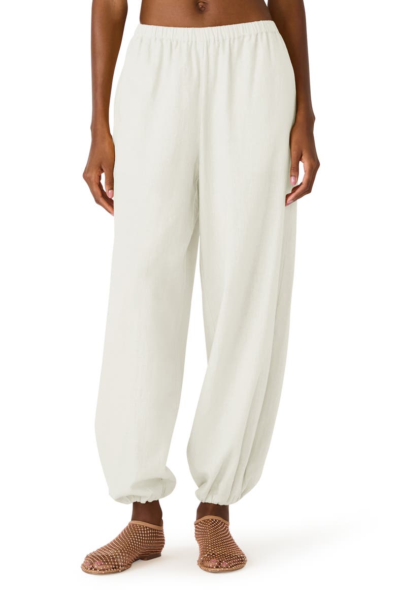 Divinia Linen Blend Pants, Main, color, ANTIQUE WHITE