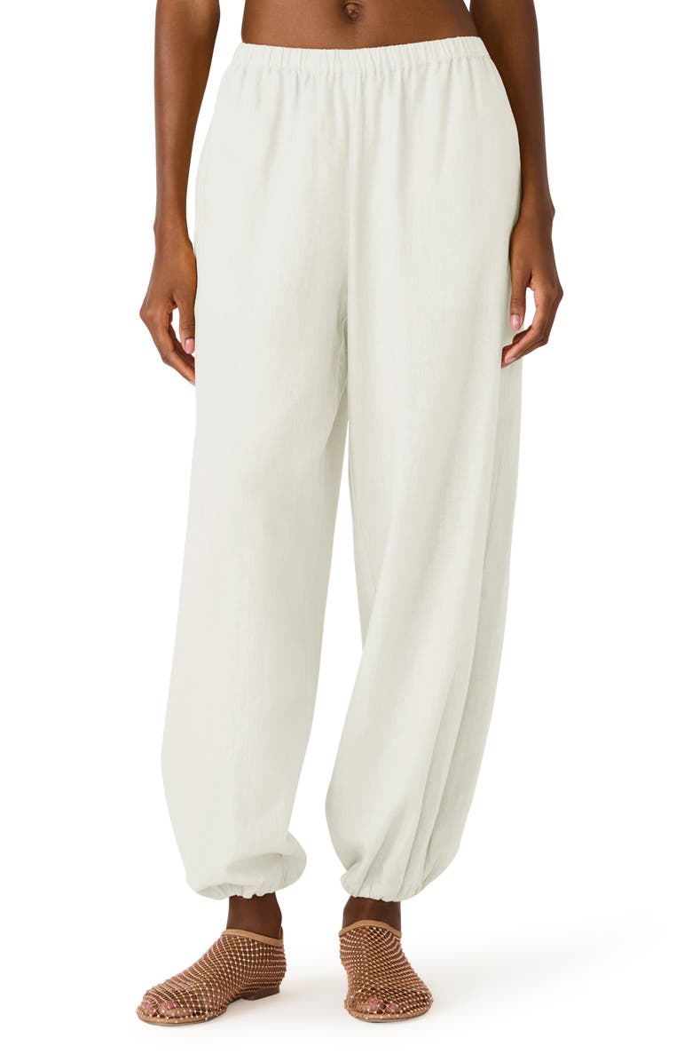 Steve Madden Divinia Linen Blend Pants, Main, color, Antique White