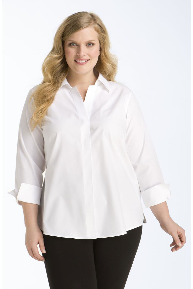 Wrinkle Free Shaped Shirt, Main, color, WHITE