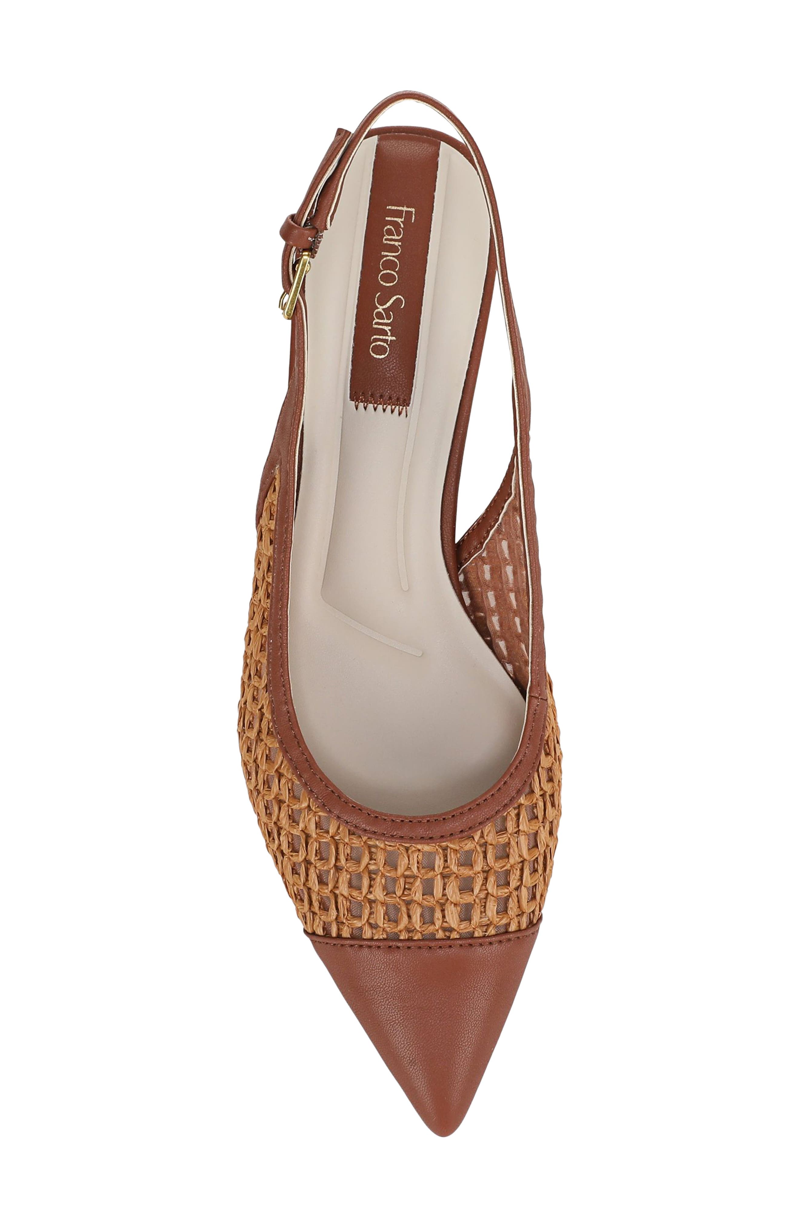 Racer Slingback Pointed Toe Pump, Alternate, color, WICKER