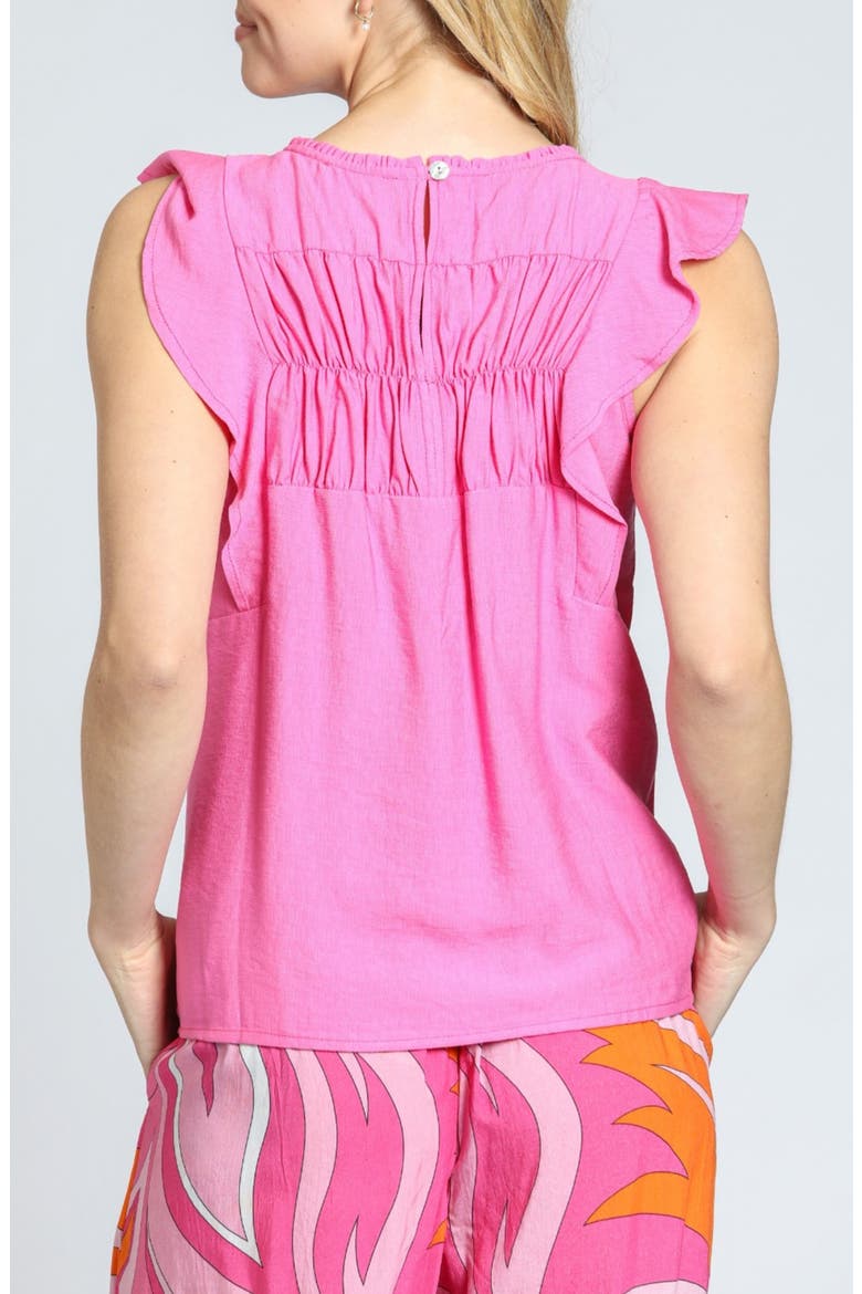 Smocked Flutter Sleeve Top, Alternate, color, PINK
