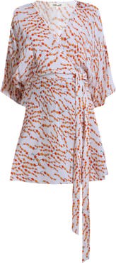 Diane von Furstenberg Bonnie Print Faux Wrap Minidress