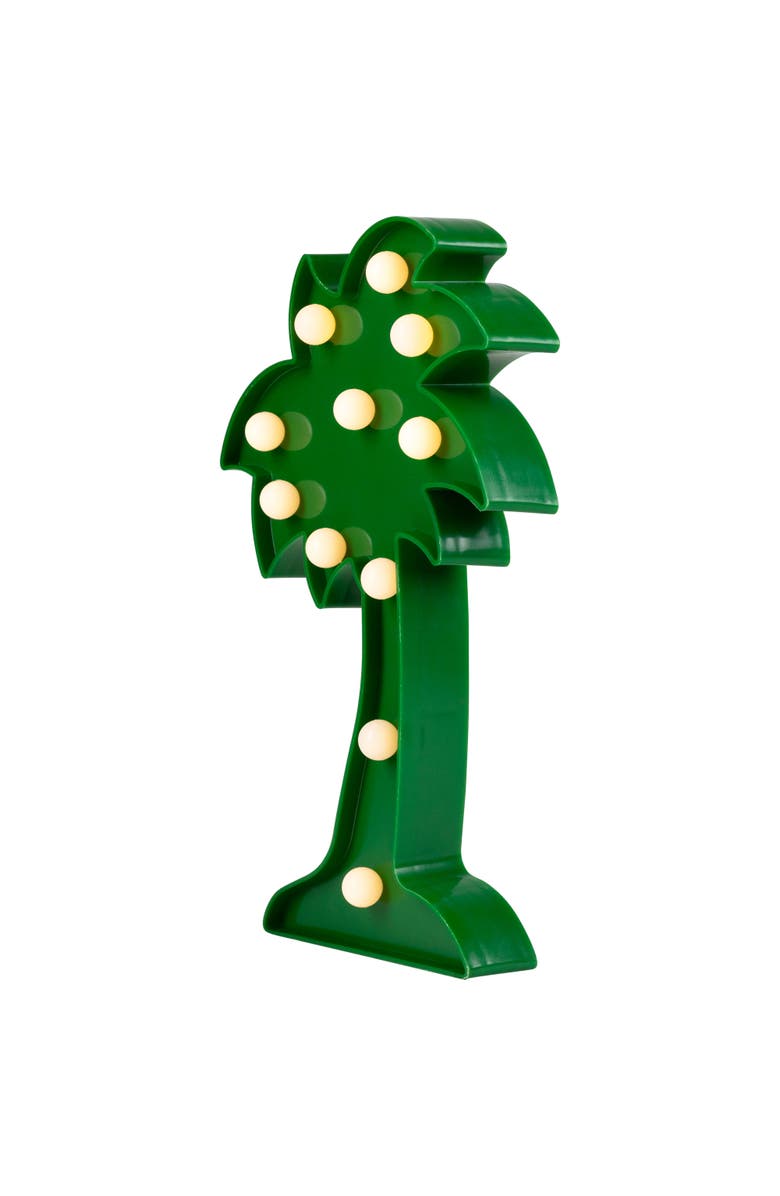 Northlight LED Lighted Palm Tree Marquee Wall Art - 10" - Green, Alternate, color, Green