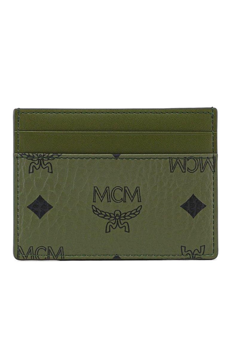 Aren Card Case in Visetos, Main, color, Green