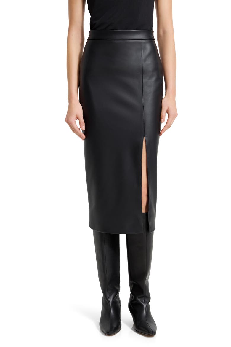 Carly Faux Leather Pencil Skirt, Main, color, BLACK