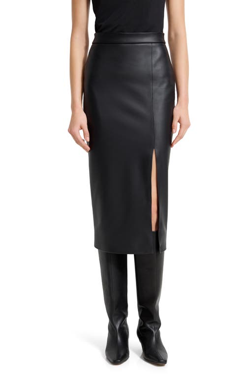 Marcella Carly Faux Leather Pencil Skirt In Black