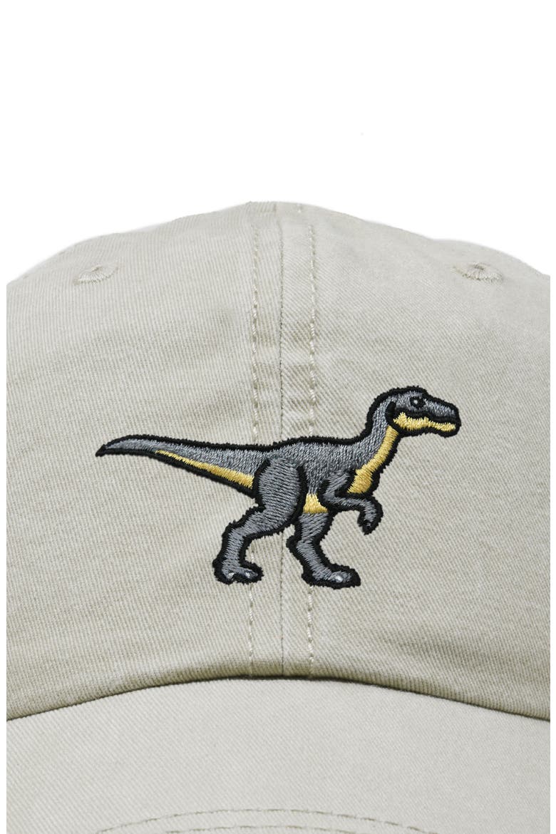 Velociraptor Dad Cap, Alternate, color, Washed Stone White