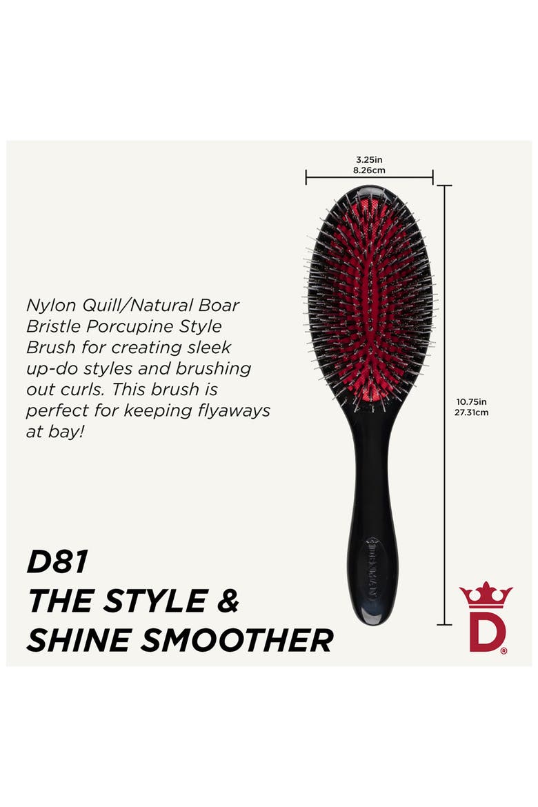 D81M Medium Style & Shine Nylon & Natural Boar Bristle Finishing Brush, Alternate, color, BOAR BRISTLES BLACK