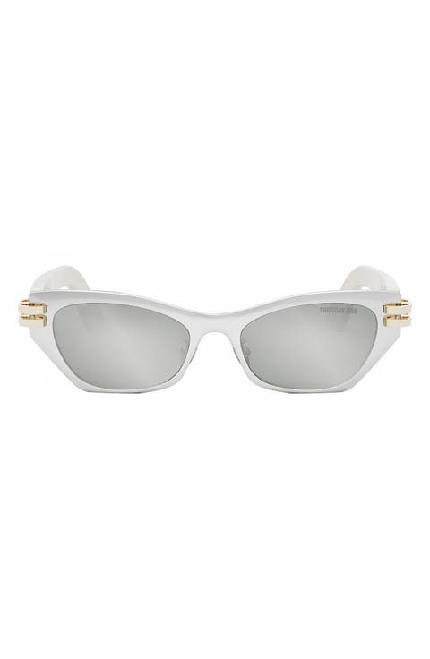 Cdior B3U 53mm Mirrored Butterfly Sunglasses
