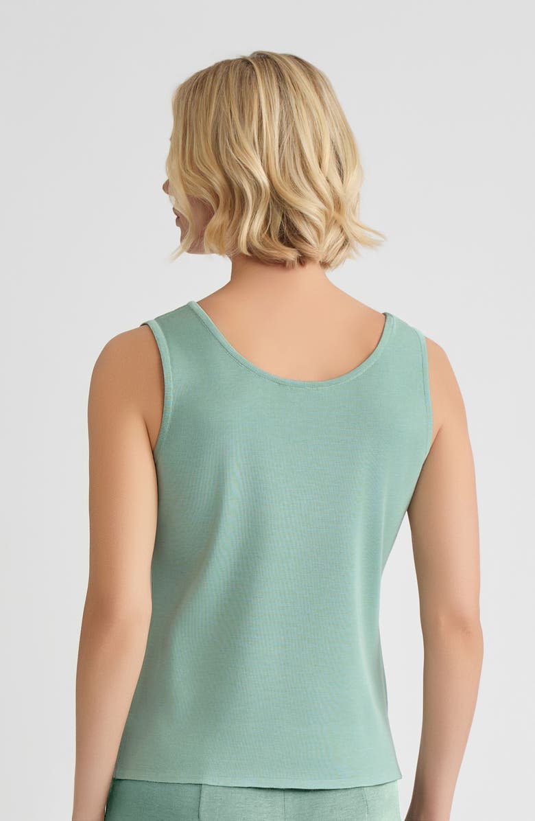 Misook Double Scoop Neck Mylana Knit Tank, Alternate, color, Mystic Green