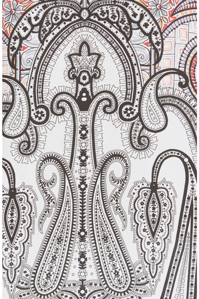 Paisley Print Silk Blouse, Alternate, color, BLACK