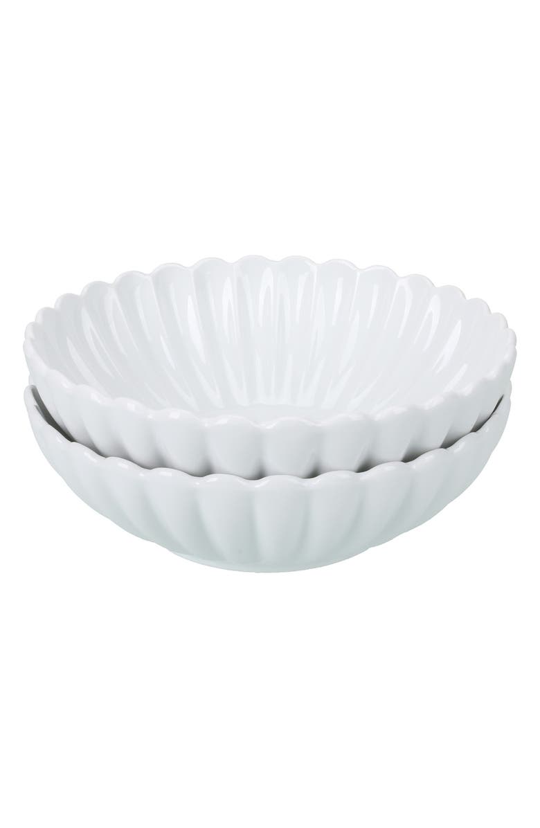 BIA Cordon Bleu Set of 2 Petal Serving Bowls, Main, color, White