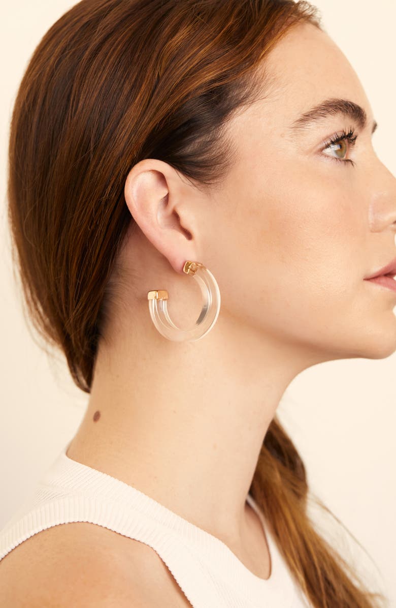 Petit Moments Clear Hoop Earrings, Alternate, color,